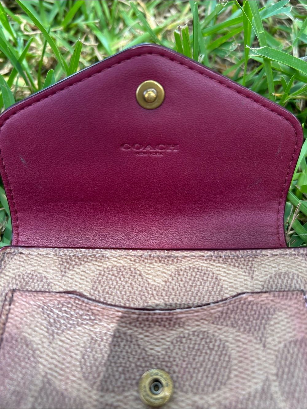 Coach Signature Color Block Trifold Wallet - Picture 7 of 11
